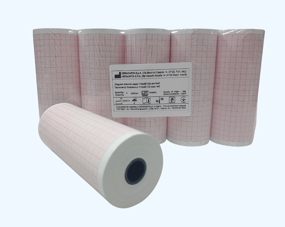 Термопапір діаграмний 110х25 (12) зовн